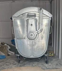 Steel Garbage Bin 1100 with wheels