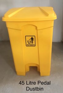 dust bin with pedal yellow