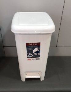 plastic dustbin white with pedal