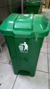 dust bin with pedal green