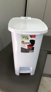 white dustbin with pedal