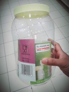plastic pet jar transparent