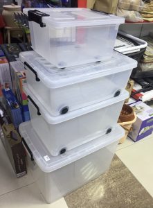 plastic storage box assorted sizes